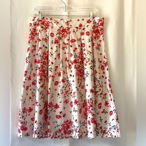 Orsay Women's Pleated Skirt 12 Floral Cottagecore Fit And Flare Cotton Blend
